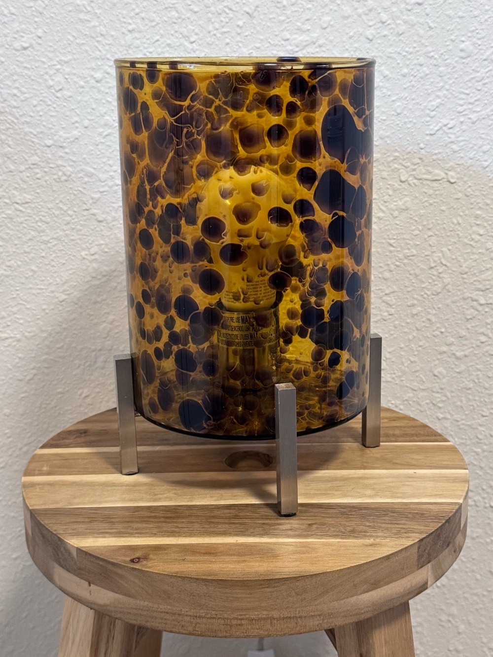 Mini Glass Accent & Table Lamp Tortoise Shell ~9.75" Ravenna Home EUC - Picture 4 of 10